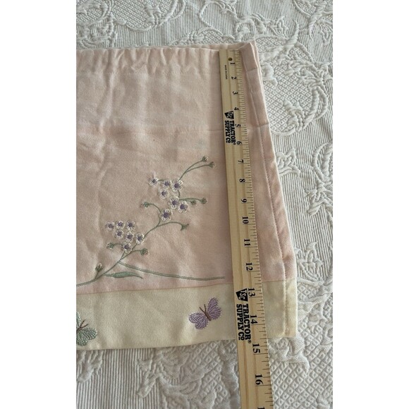 Kids Line Luxury Embroidered Valance Flowers Butterfly Pink Nursery Girls 60x15 - Picture 5 of 14